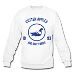 Rotten Apples and Dirty Birds Crewneck Sweatshirt - white