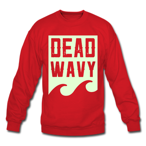 Dead Wavy (Glow) Crewneck Sweatshirt - red