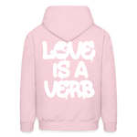 "Love is a Verb" Heavy Blend Adult Hoodie - pale pink