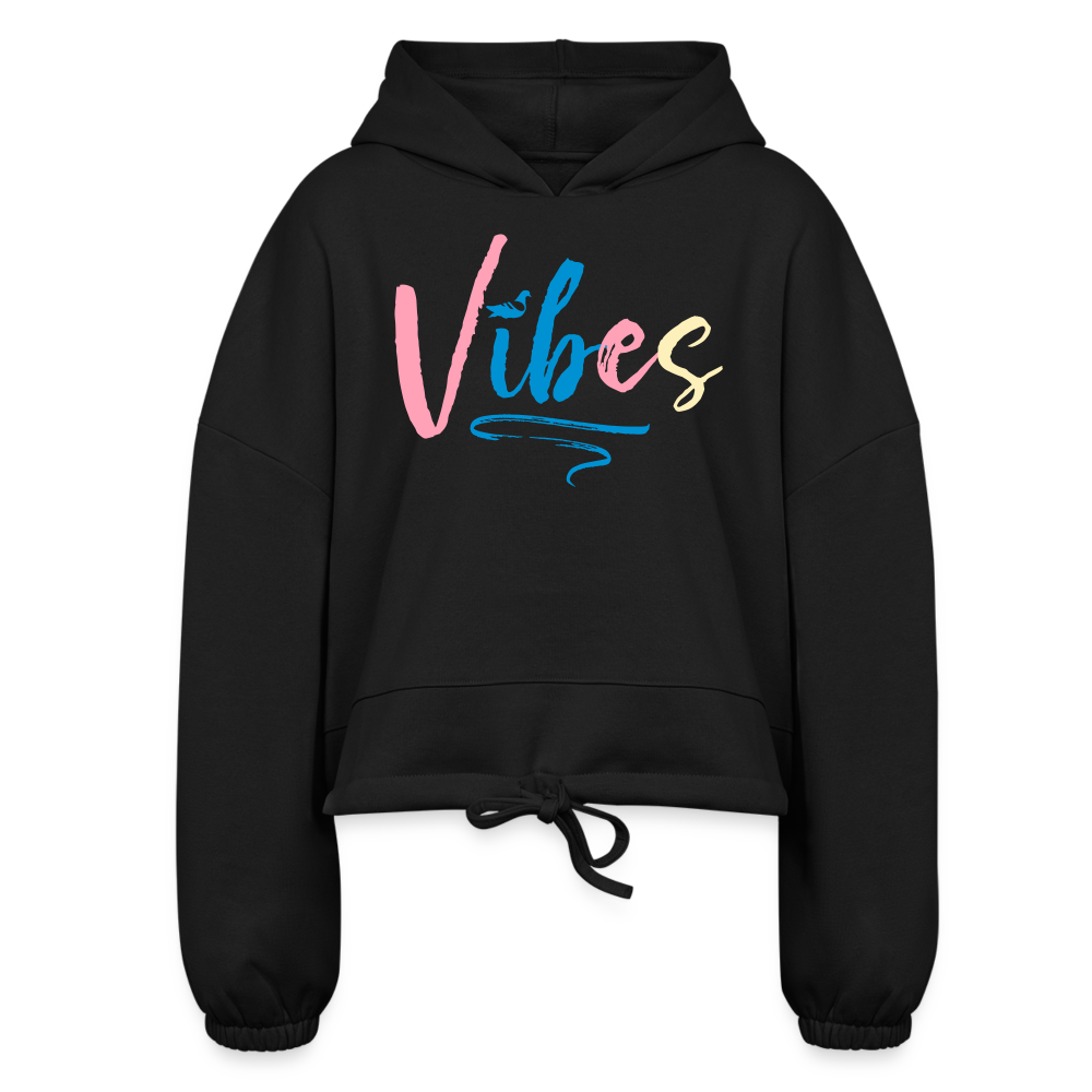 Vibes Cropped Hoodie - black