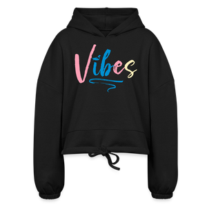 Vibes Cropped Hoodie - black