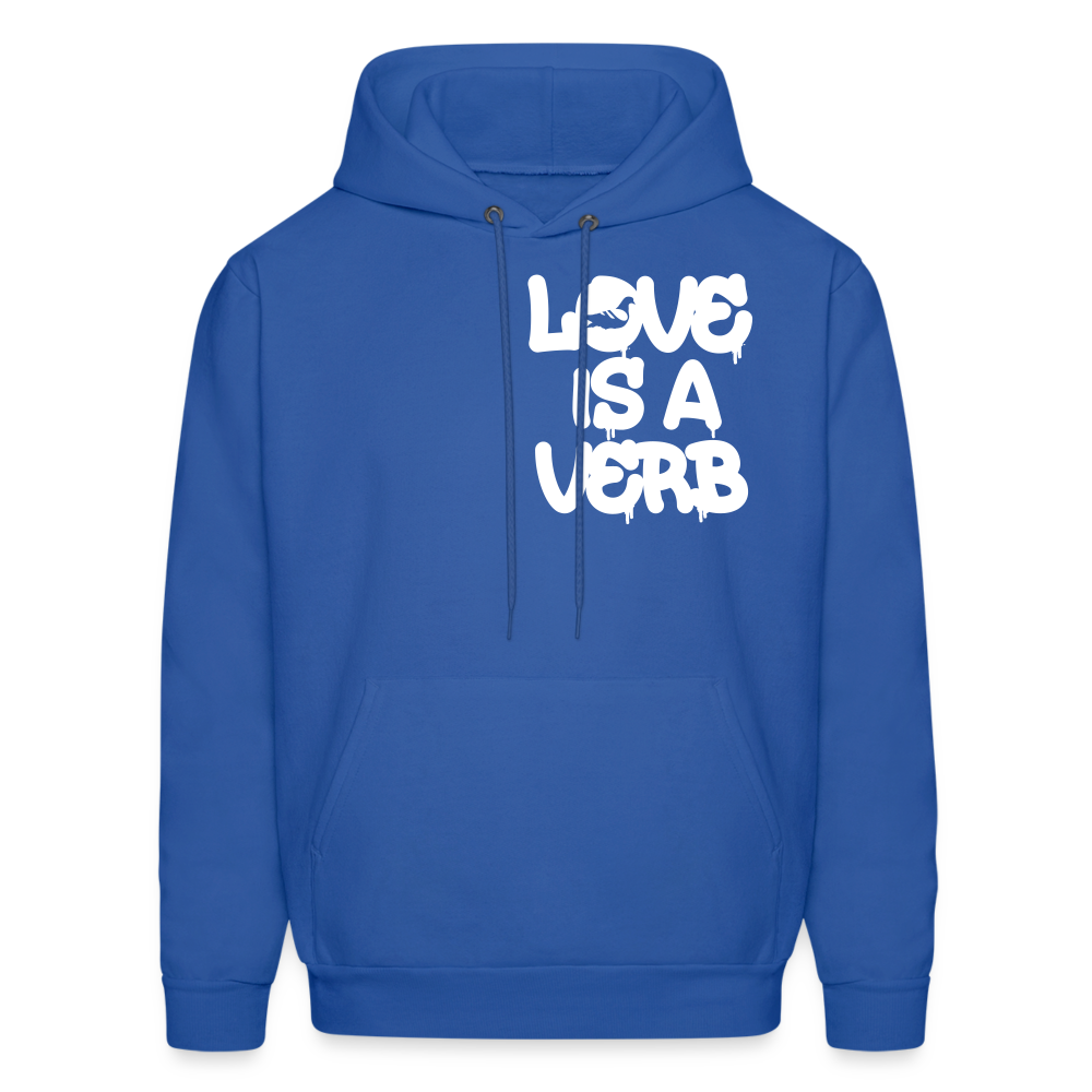 "Love is a Verb" Heavy Blend Adult Hoodie - royal blue