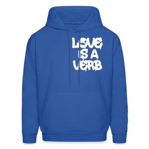 "Love is a Verb" Heavy Blend Adult Hoodie - royal blue