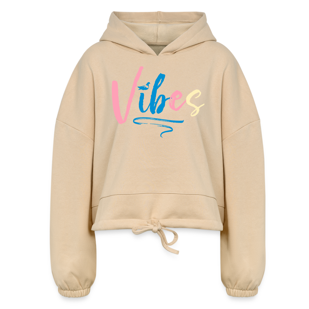 Vibes Cropped Hoodie - nude