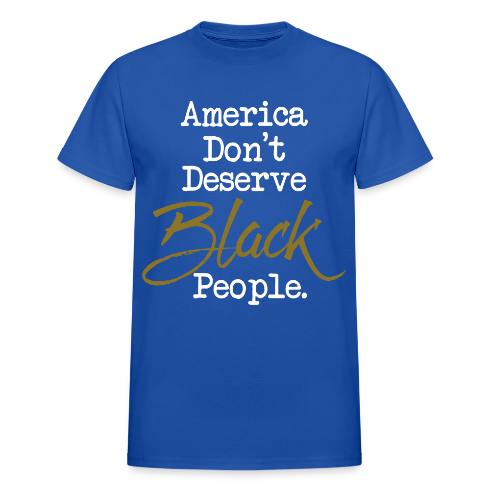 America Don't Cotton Adult T-Shirt - royal blue