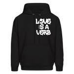 "Love is a Verb" Heavy Blend Adult Hoodie - black