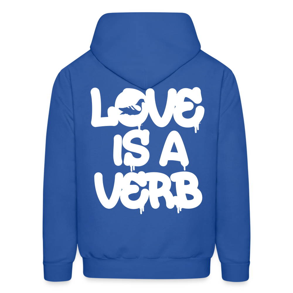 "Love is a Verb" Heavy Blend Adult Hoodie - royal blue