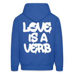 "Love is a Verb" Heavy Blend Adult Hoodie - royal blue