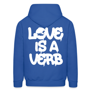 "Love is a Verb" Heavy Blend Adult Hoodie - royal blue