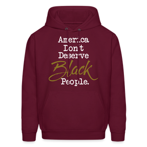 America Don't Hoodie - burgundy