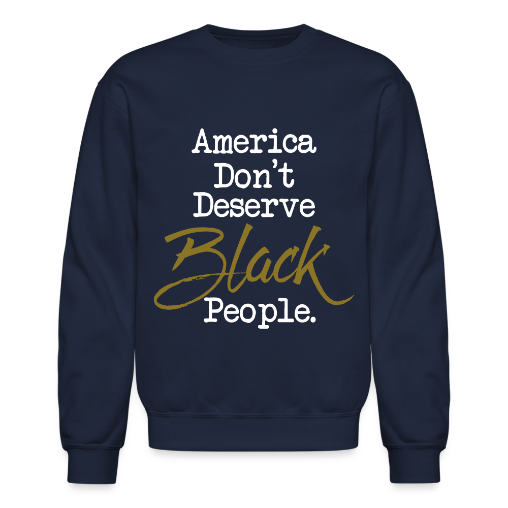 America Don't Crewneck Sweatshirt - navy