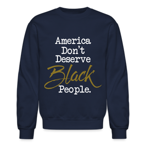 America Don't Crewneck Sweatshirt - navy