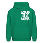 "Love is a Verb" Heavy Blend Adult Hoodie - kelly green