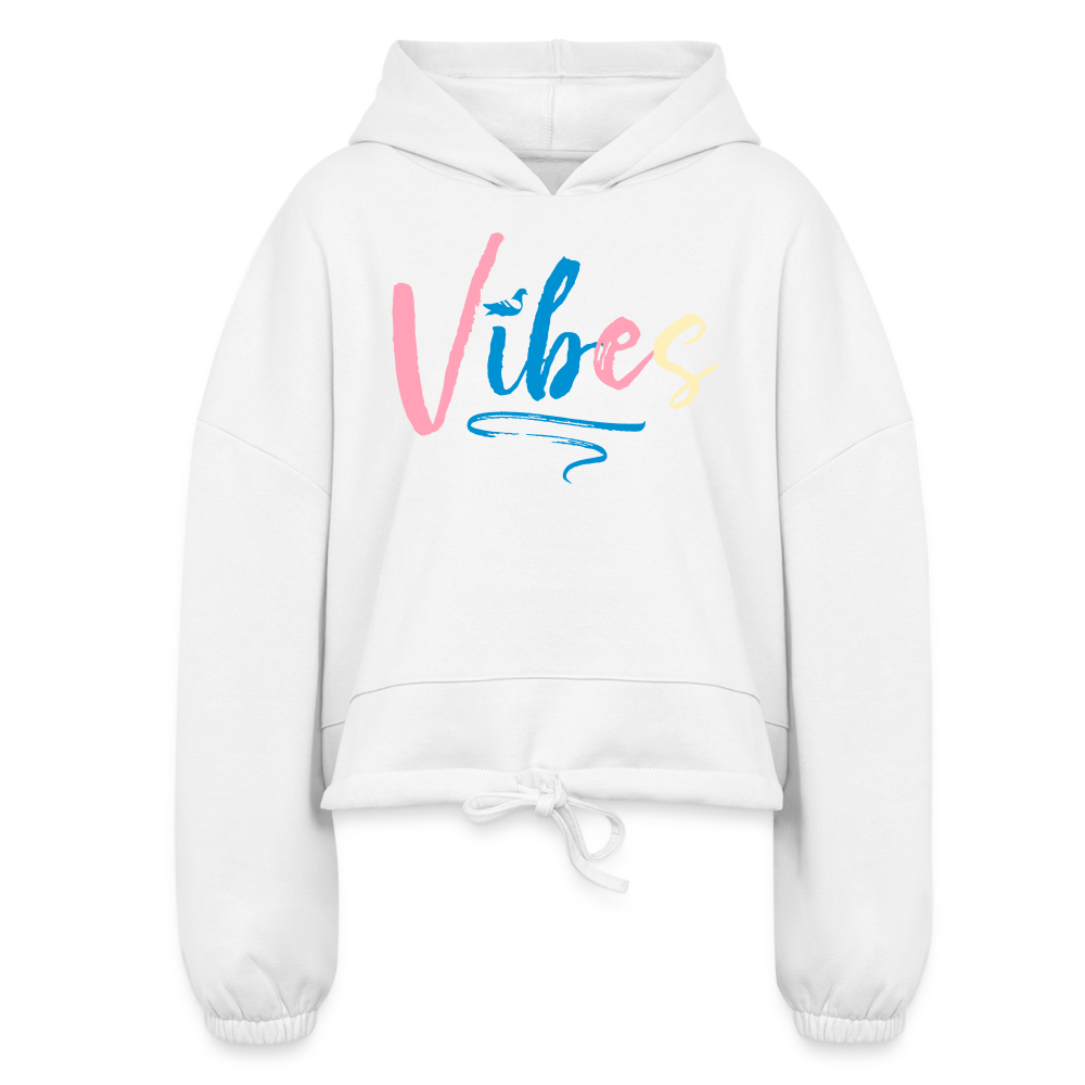 Vibes Cropped Hoodie - white