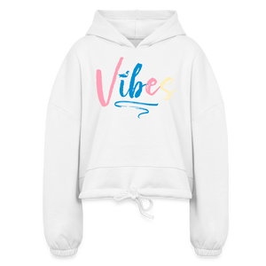 Vibes Cropped Hoodie - white