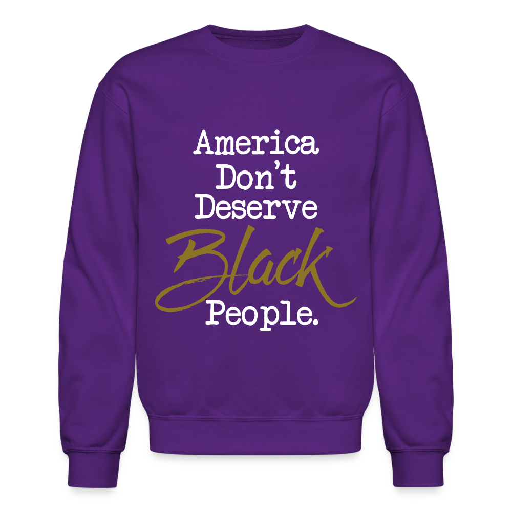 America Don't Crewneck Sweatshirt - purple