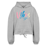 Vibes Cropped Hoodie - heather gray