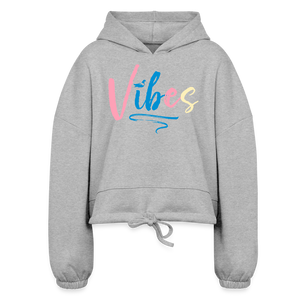 Vibes Cropped Hoodie - heather gray