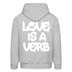 "Love is a Verb" Heavy Blend Adult Hoodie - heather gray