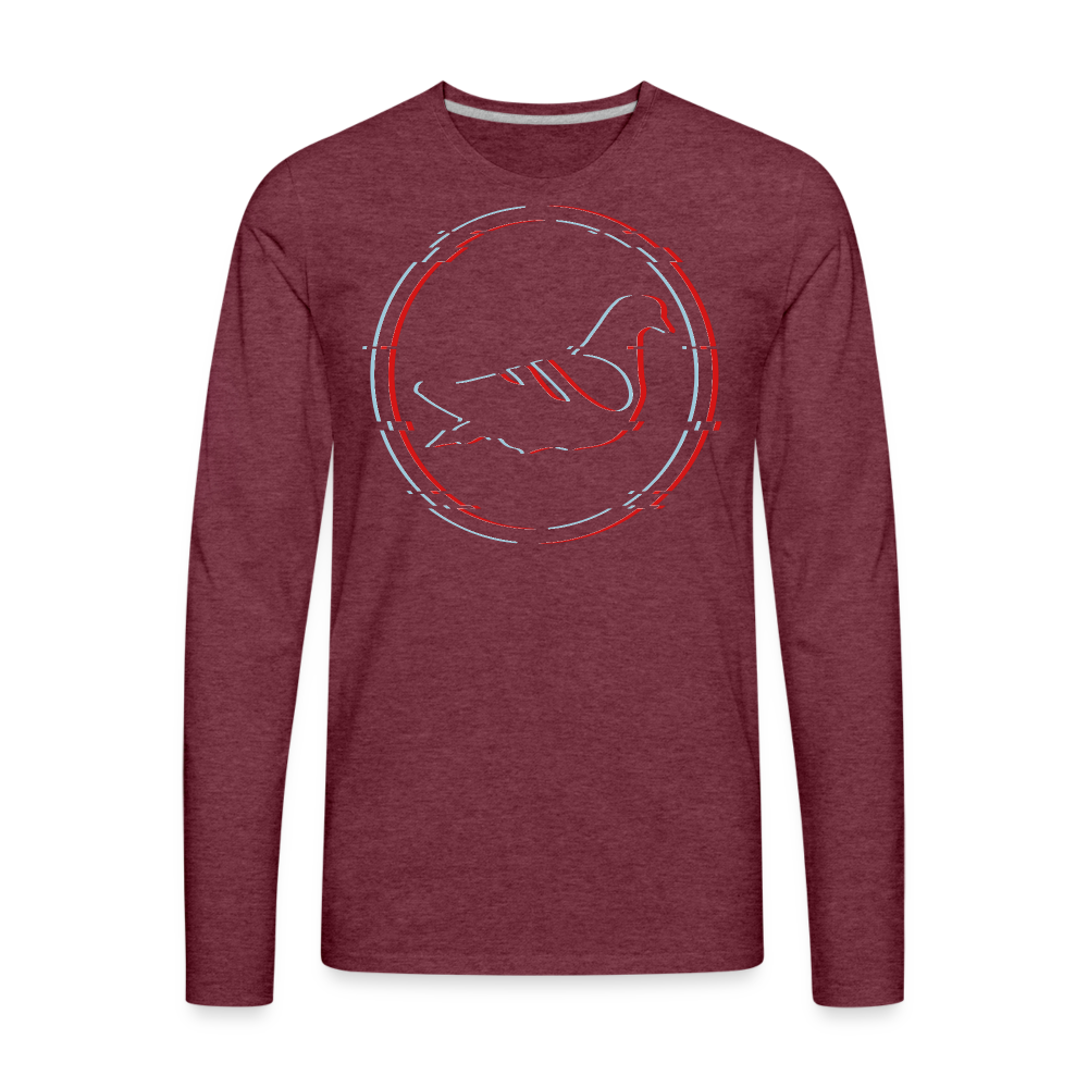 AK Glitch Long Sleeve T-Shirt - heather burgundy