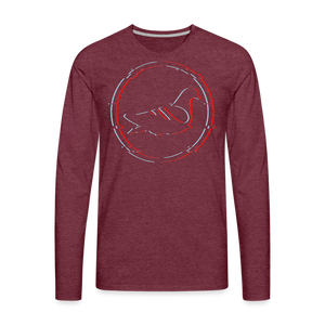 AK Glitch Long Sleeve T-Shirt - heather burgundy