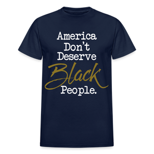 America Don't Cotton Adult T-Shirt - navy