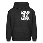 "Love is a Verb" Heavy Blend Adult Hoodie - charcoal grey