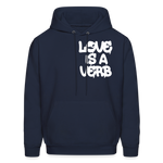 "Love is a Verb" Heavy Blend Adult Hoodie - navy