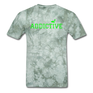 Addictive Neon T-Shirt - military green tie dye