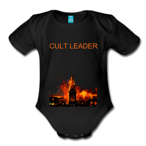 CULT LEADER Short Sleeve Baby Bodysuit - black