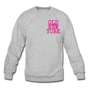 Old New York (neon) Crewneck Sweatshirt - heather gray
