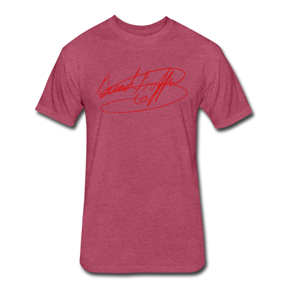 Big Signature Fitted T-Shirt - heather burgundy