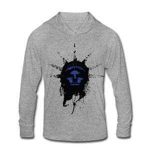 Liberty Of Kaos (Blue) Tri-Blend Hoodie Shirt - heather gray