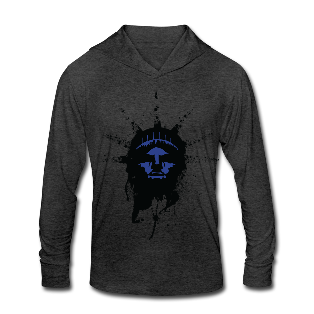 Liberty Of Kaos (Blue) Tri-Blend Hoodie Shirt - heather black