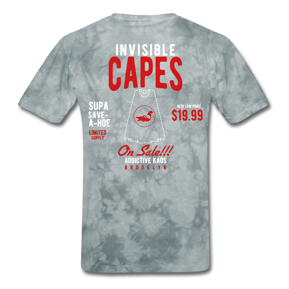 Invisible Capes T-Shirt - grey tie dye
