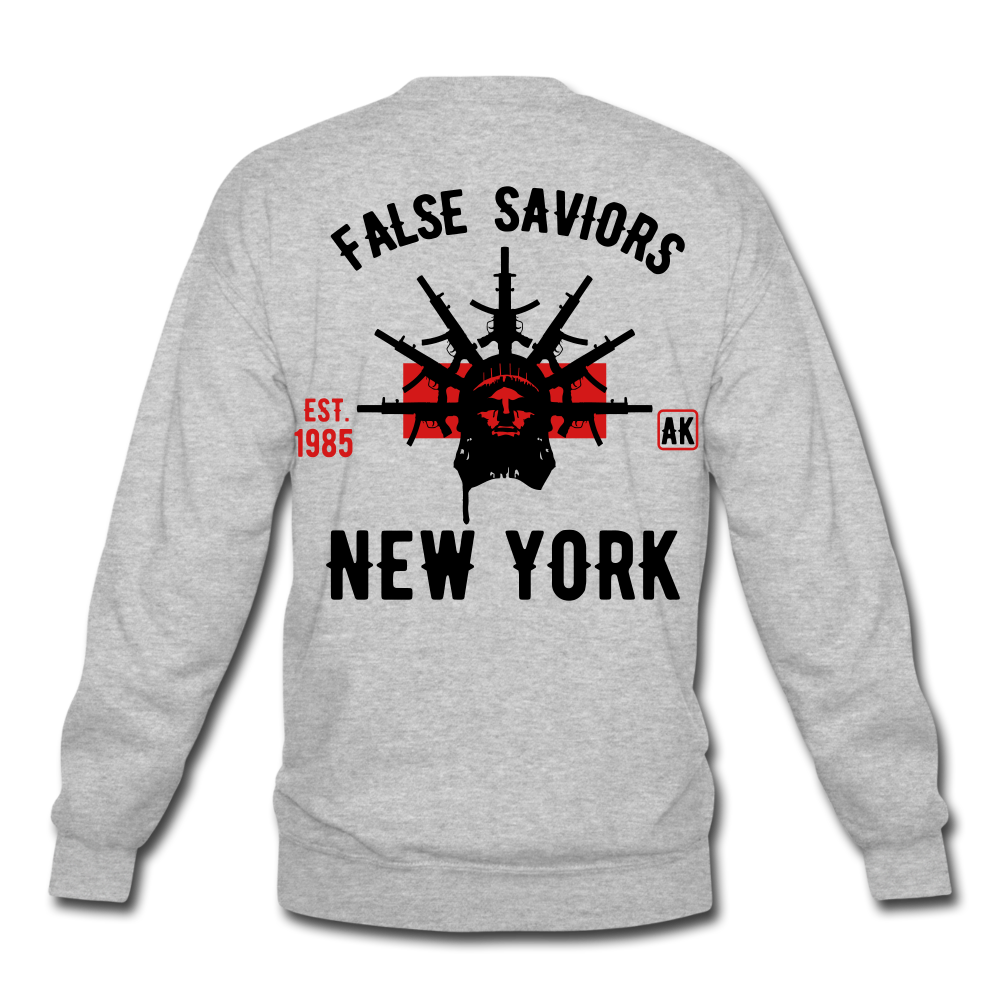 False Saviors Crewneck Sweatshirt - heather gray