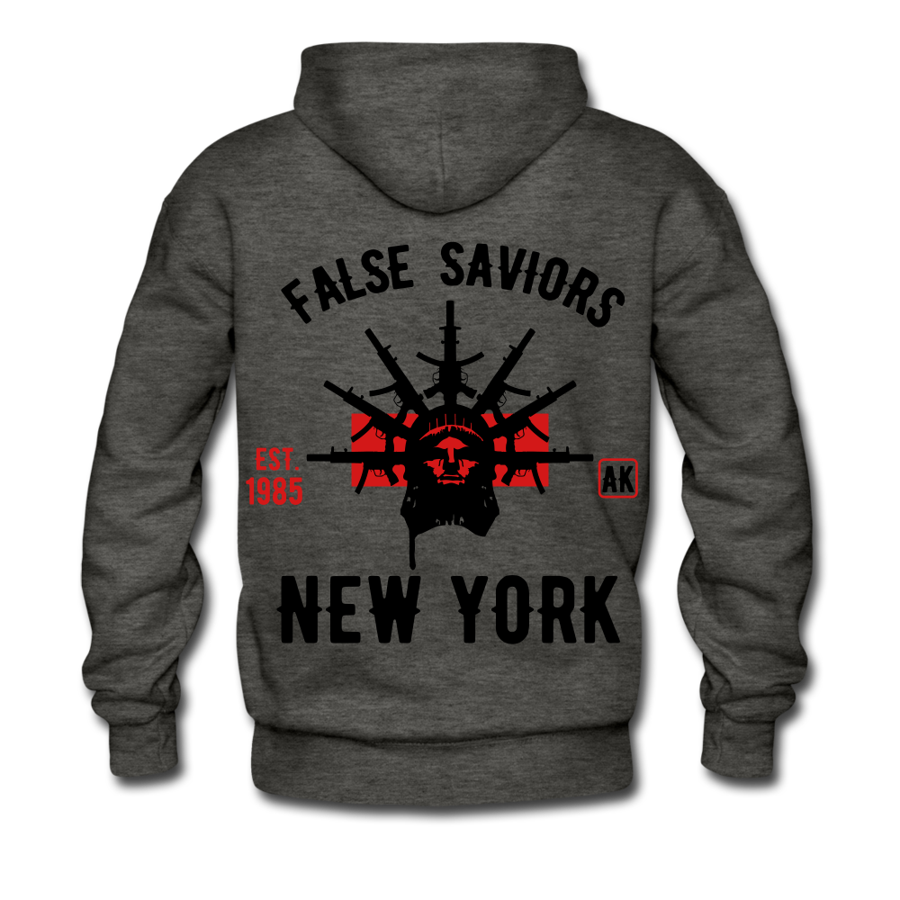 False Saviors Premium Hoodie - charcoal gray