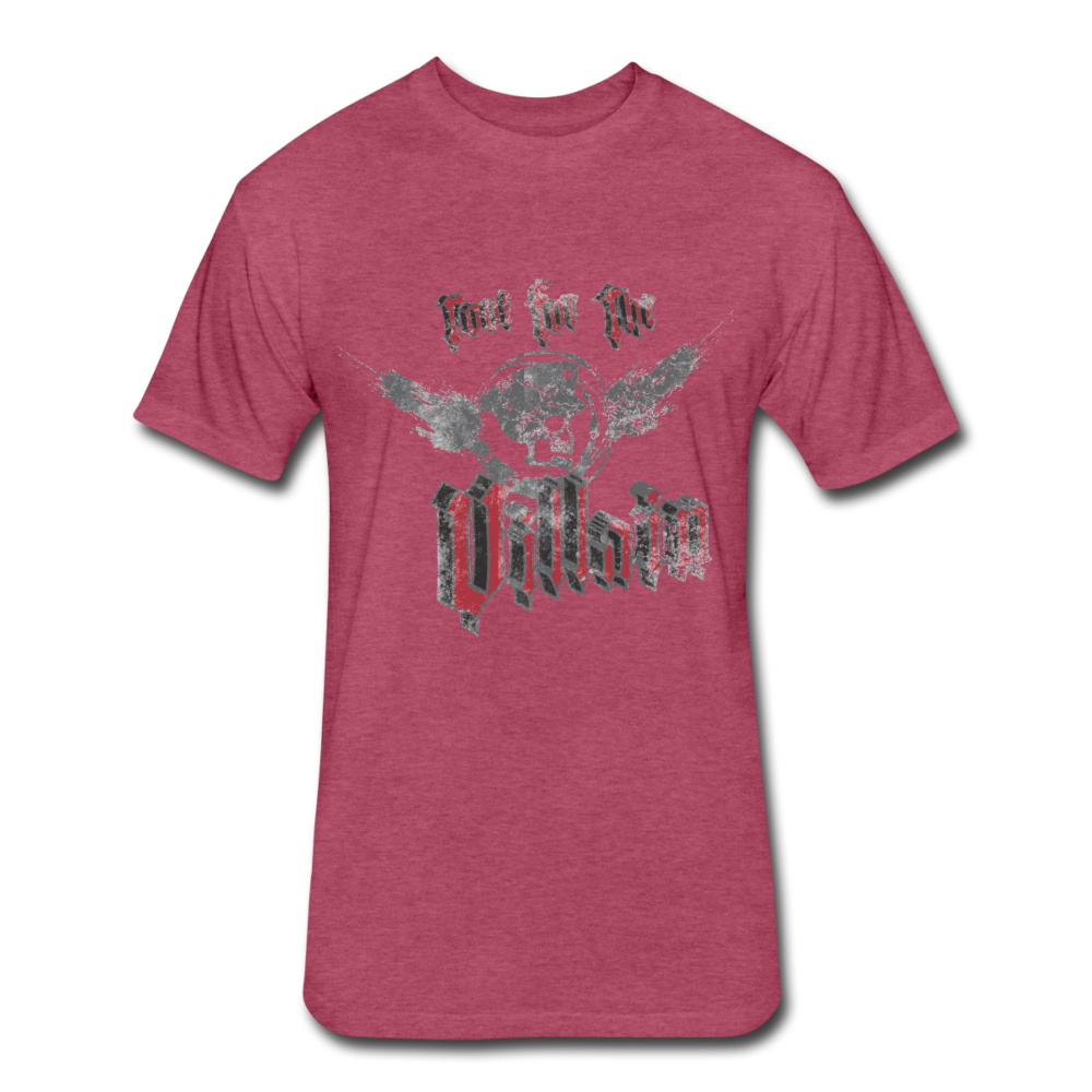 Root For the Villain vintage Fitted  T-Shirt - heather burgundy