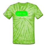 Love You Tie Dye T-Shirt - spider lime green