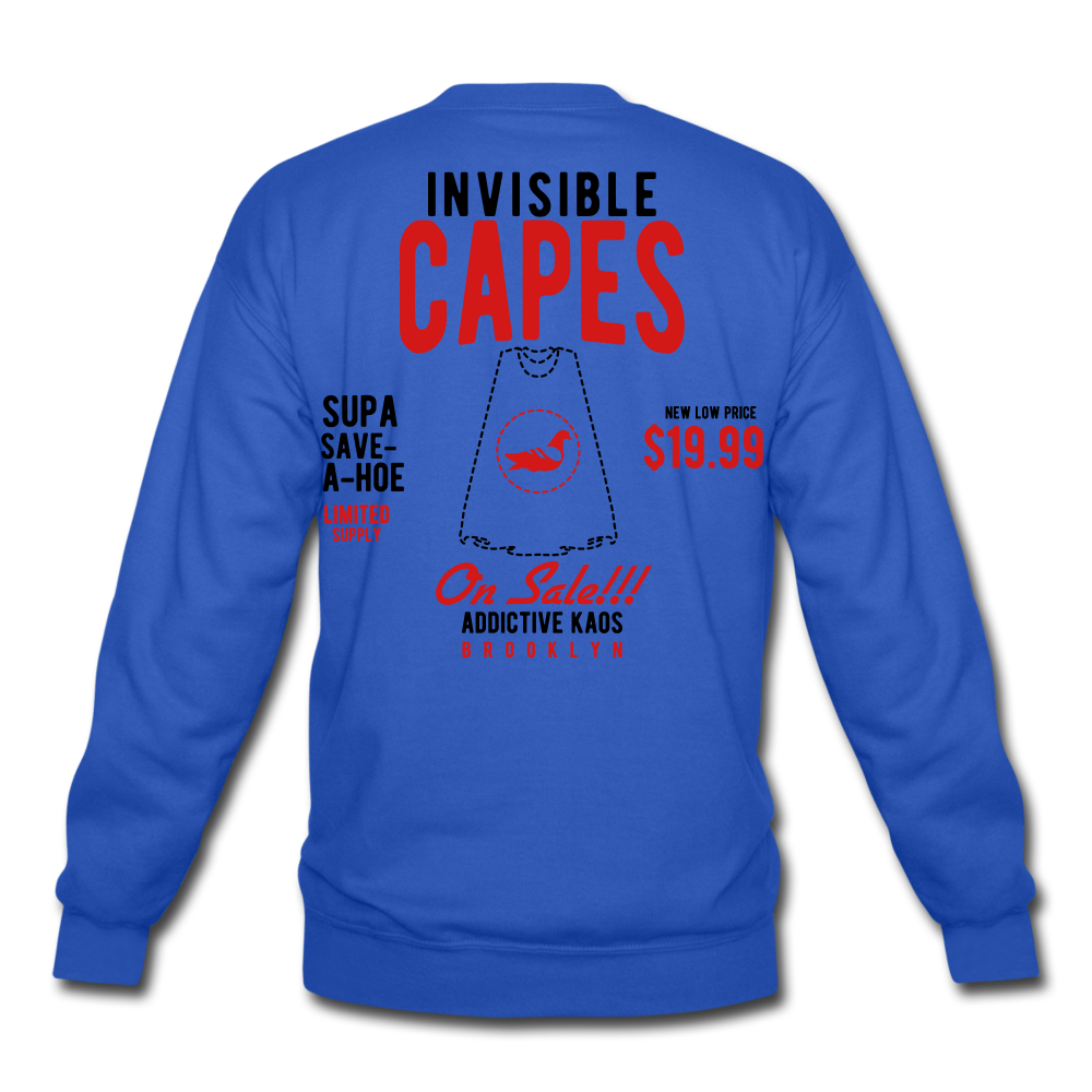 Invisible Capes Crewneck Sweatshirt - royal blue