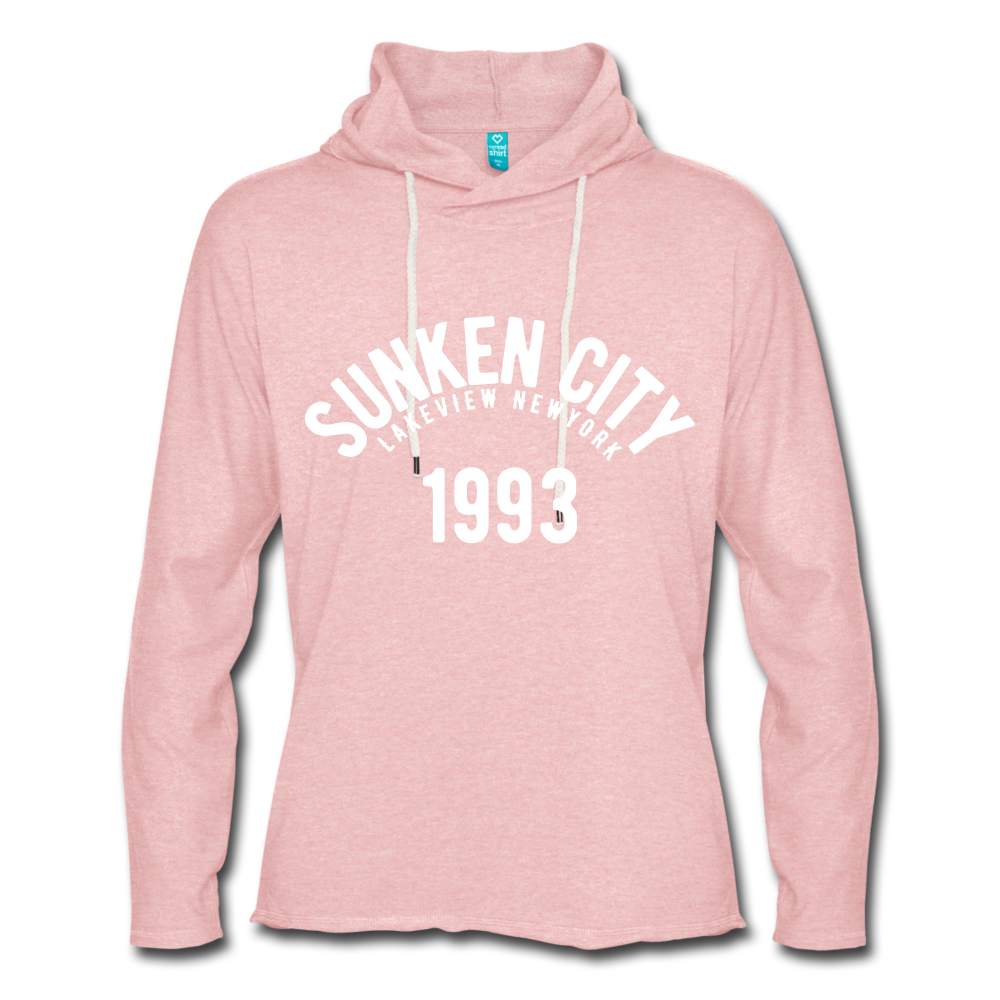 Sunken City Lightweight Terry Hoodie - cream heather pink