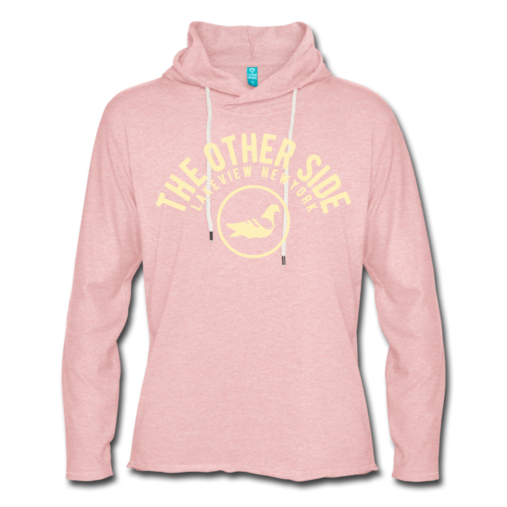 The Other Side Lightweight Terry Hoodie - cream heather pink