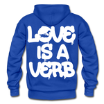 "Love is a Verb" Heavy Blend Adult Hoodie - royal blue