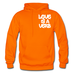 "Love is a Verb" Heavy Blend Adult Hoodie - orange