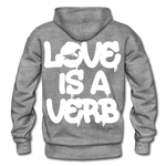 "Love is a Verb" Heavy Blend Adult Hoodie - graphite heather