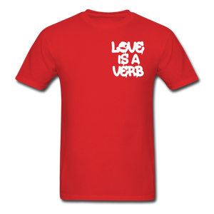 "Love is a Verb" T-Shirt - red