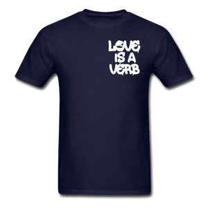 "Love is a Verb" T-Shirt - navy