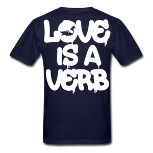 "Love is a Verb" T-Shirt - navy