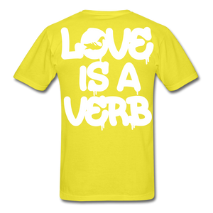 "Love is a Verb" T-Shirt - yellow