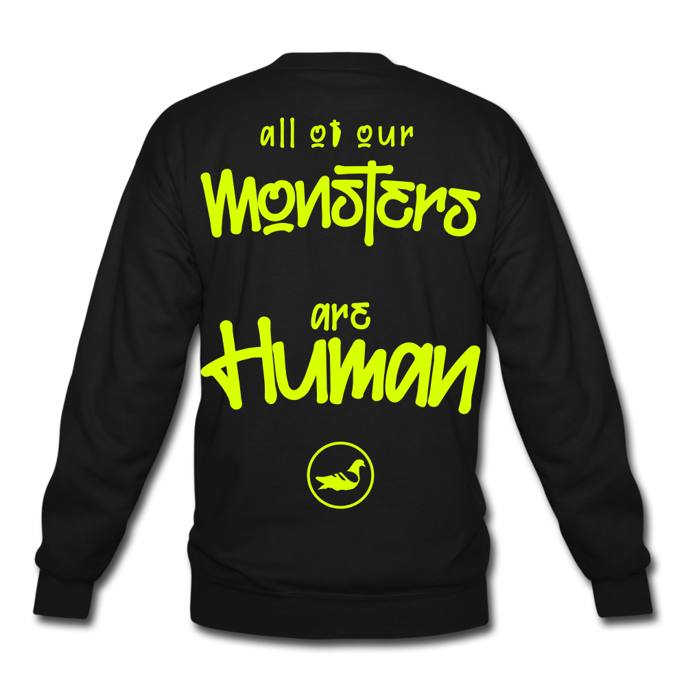 all monsters are human sweatshirt All of our Monsters Crewneck Sweatshirt – Addictive Kaos